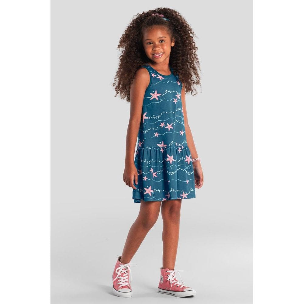 Vestido infantil menina de estrelinhas Brandili
