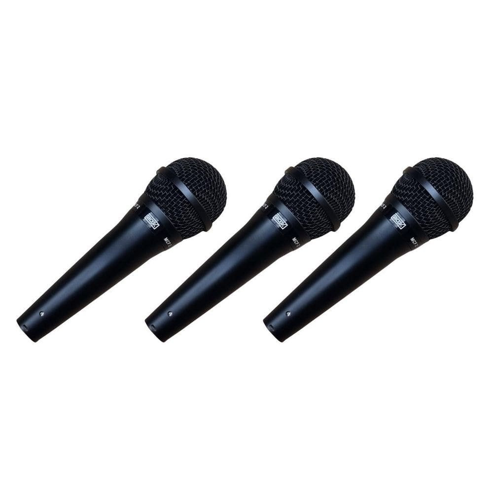 Kit 3 Microfone Box Mcf2 Em Metal Com Bag Cabo E