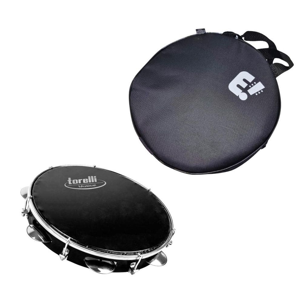 Kit Pandeiro 10`` Abs Black Pele Preta + Bag Acolchoada