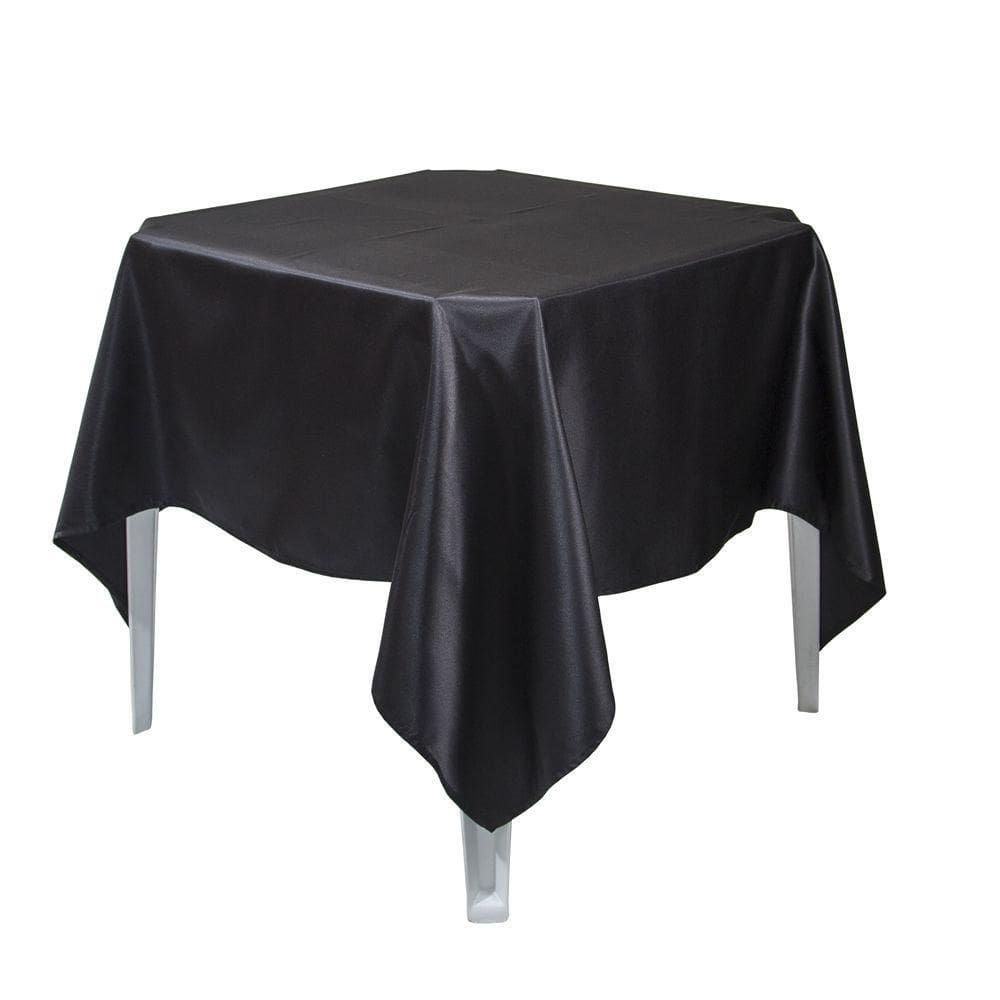 Toalha Mesa Quadrada De Cetim Preta 1,50x1,50 Festa Buffet