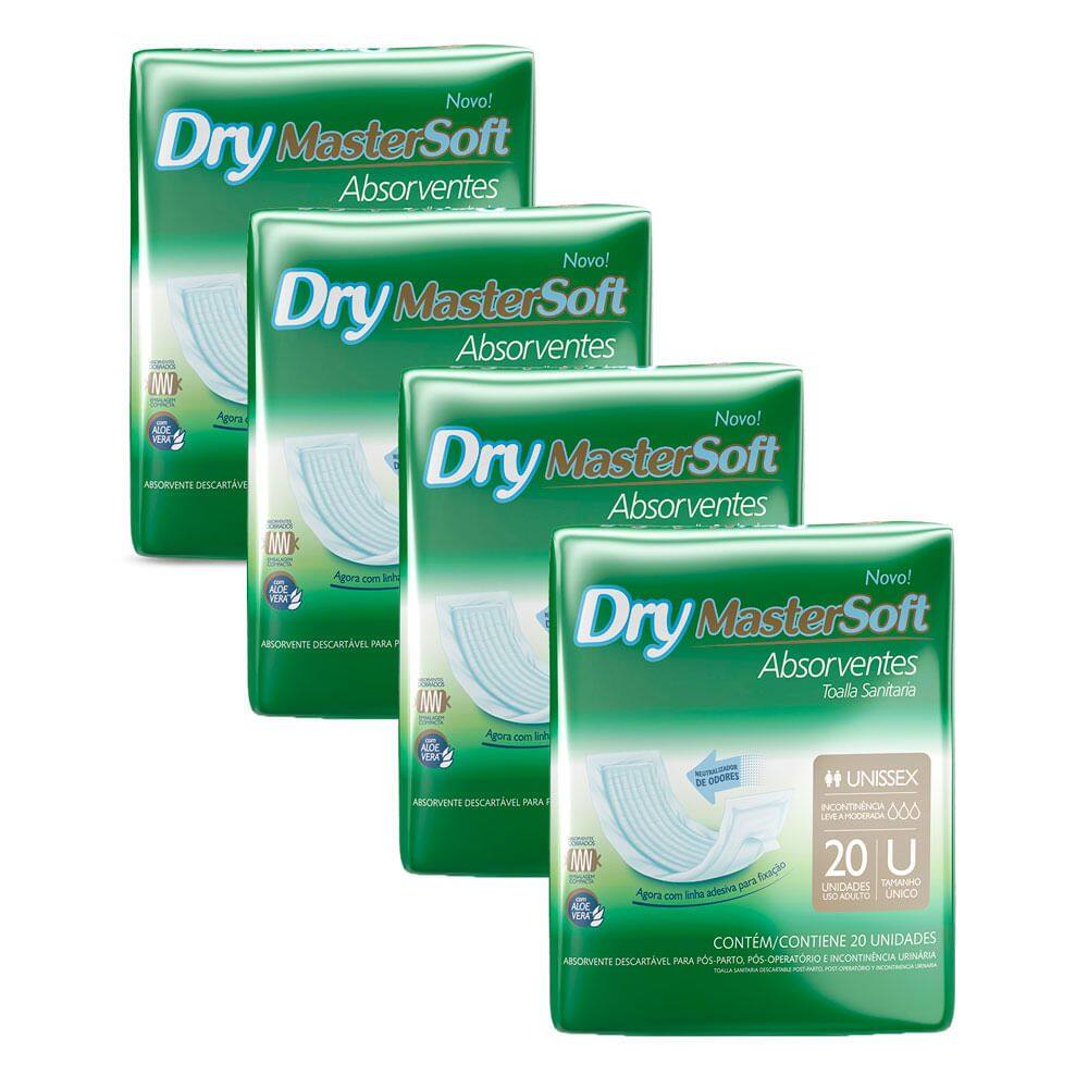 Kit 4 Absorvente Geriátrico Dry MasterSoft 20 Unidades cada