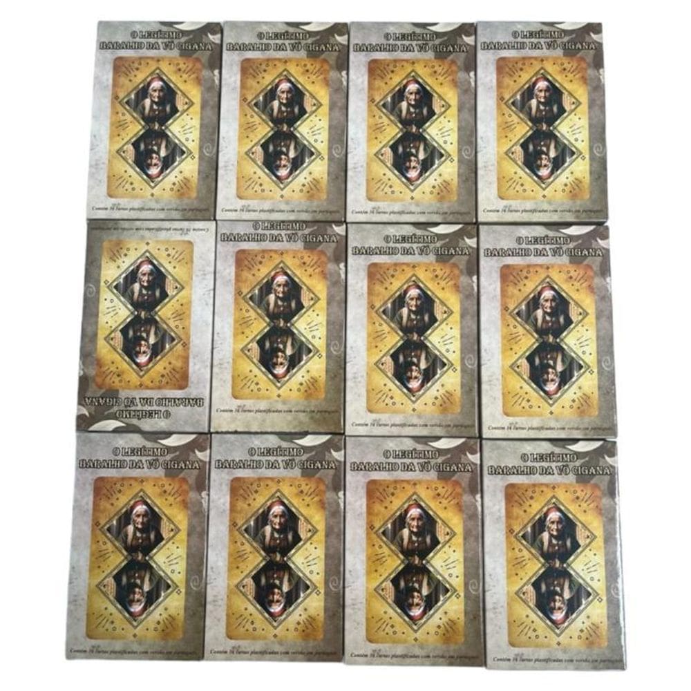 Kit 12 O Baralho Da Vó Cigana 36Cartas Plast Man