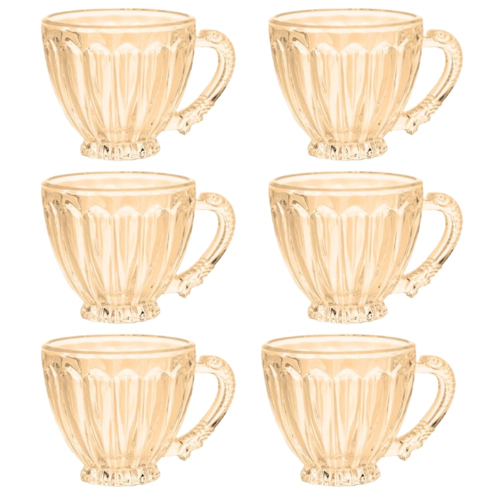 Jogo De 6 Xícaras Para Chá 200ml Itália Âmbar Lanty Ke Home