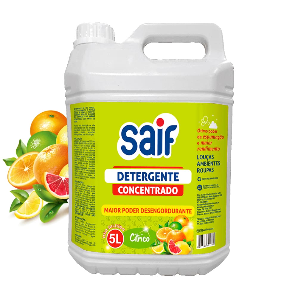Detergente Concentrado Cítrico 5L Saif