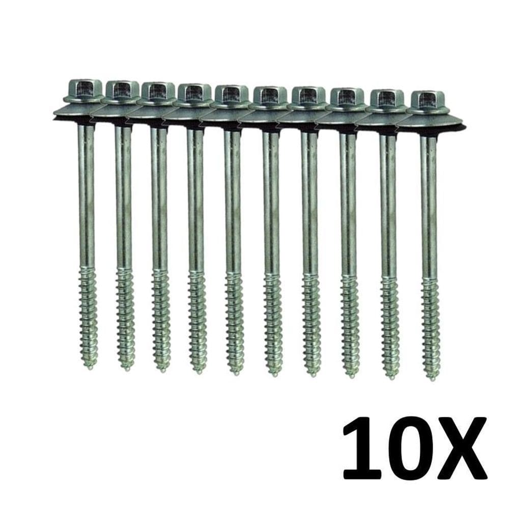 Kit 10 Parafuso Para Telha Com Arruelas 5/16``X180 Mm