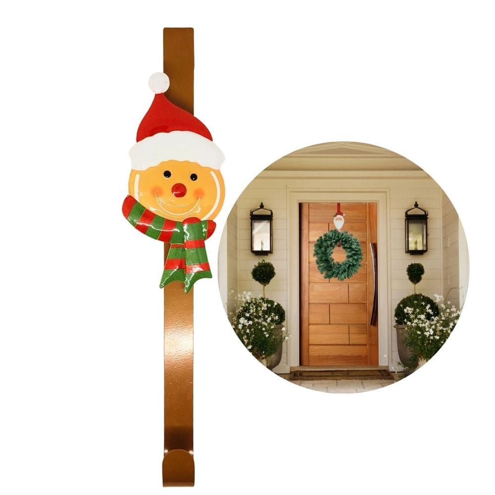 Gancho Suporte Para Guirlanda Encaixe Porta Metal Biscoito Natal 37cm - Master Christmas