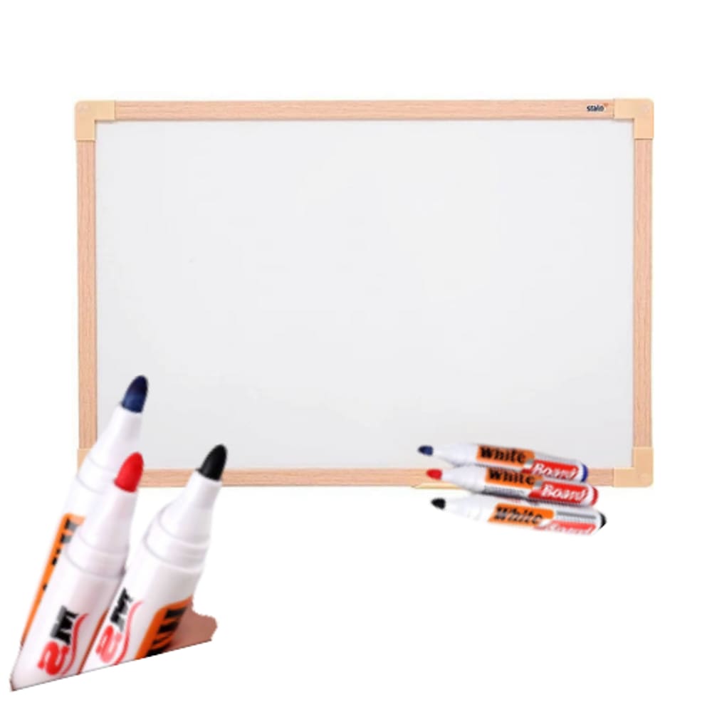 Kit Quadro Branco Stalo 40x30 com 3 Marcadores