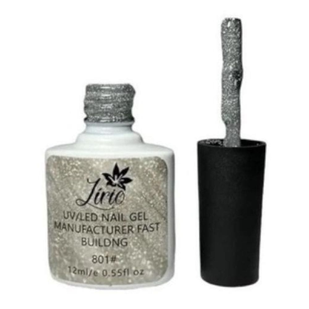 Esmalte Gel Lirió Unha Profissional Gritter Prata Refletivo