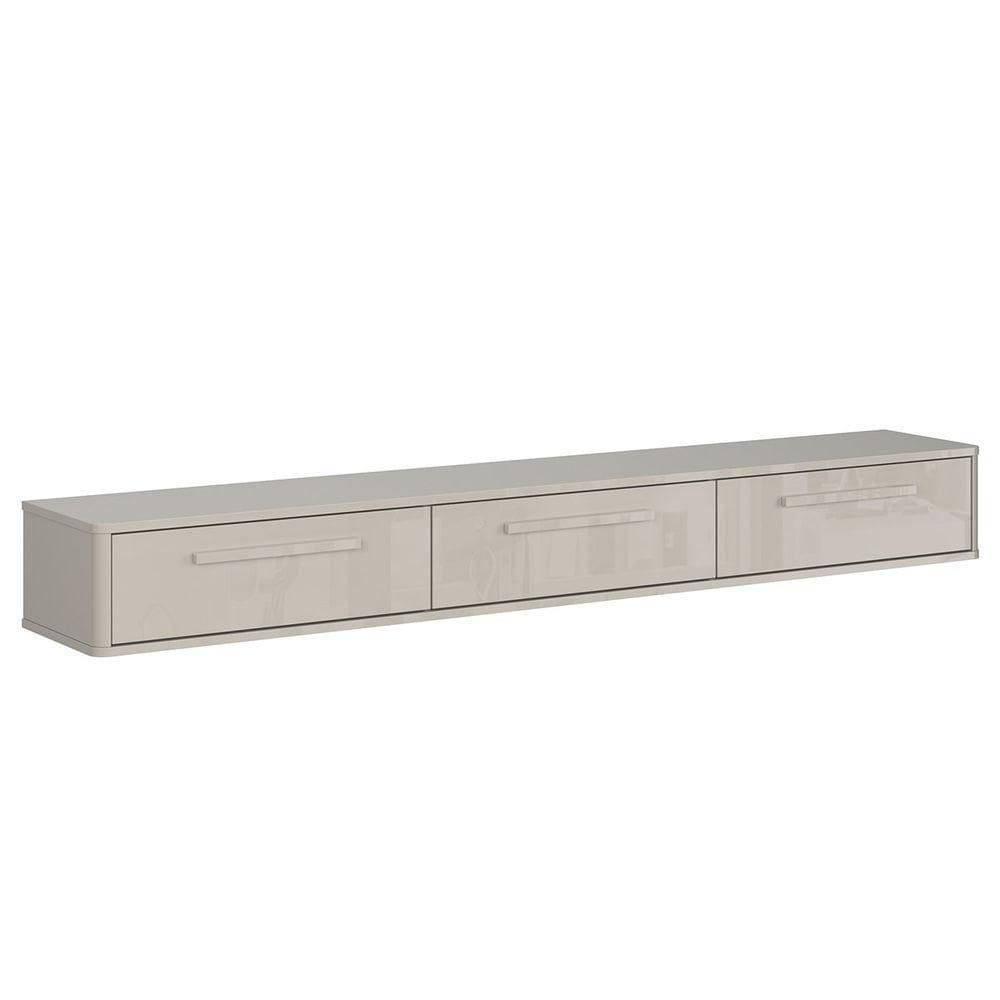 Rack Bancada Suspensa Para Tv De Até 70 3 Portas Bela 1.8 Off White Perolizado