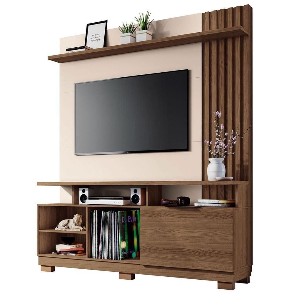 Estante Home Theater Artheo Castanho-off White Para Tv Até 55? - Hb Móveis Castanho-off White