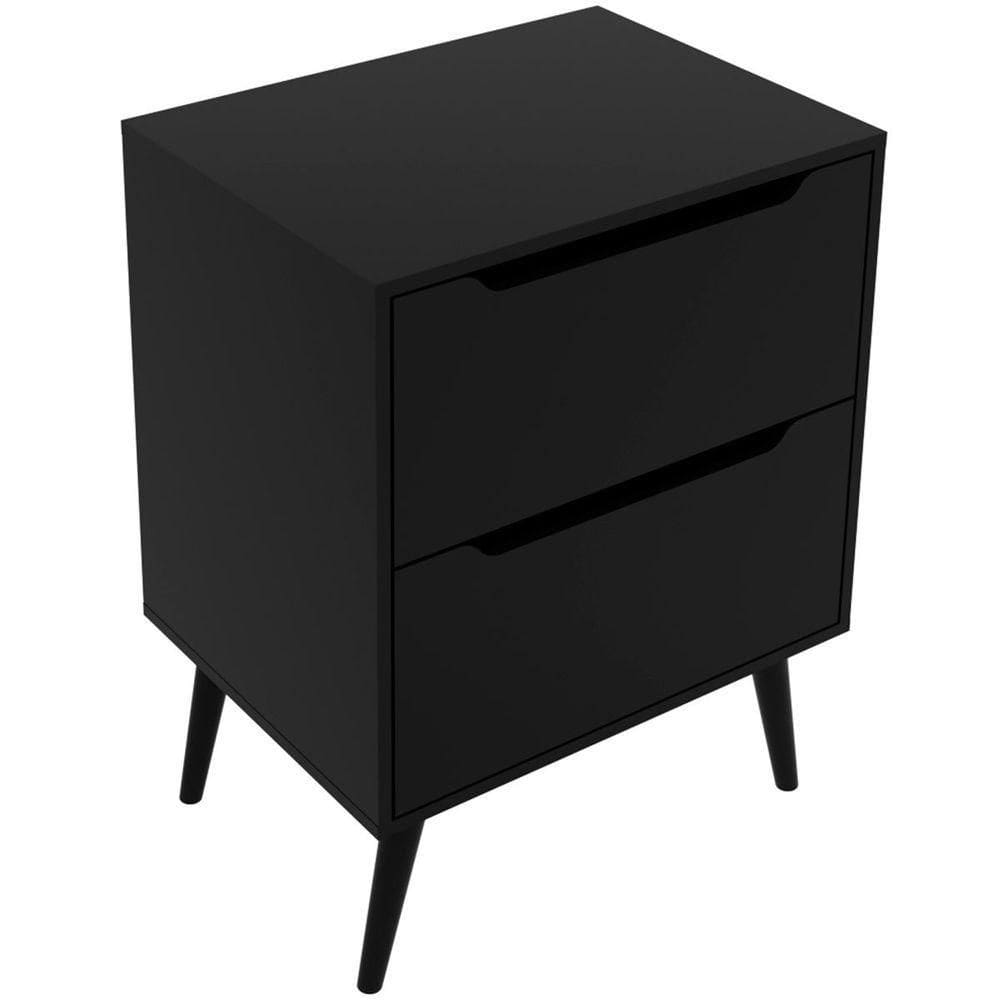 Gabinete Para Banheiro 60 Cm 2 Gavetas Robin Preto