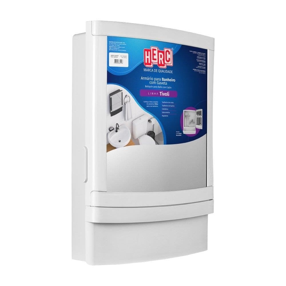 Armário para Banheiro Herc com Gaveta Tivoli Branco
