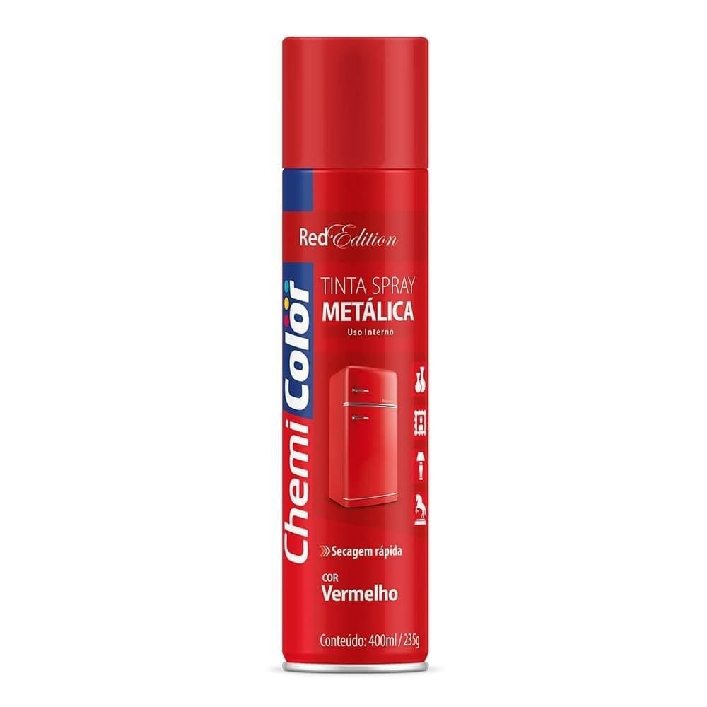 Tinta Spray Chemicolor Metálica Vermelho 400ml
