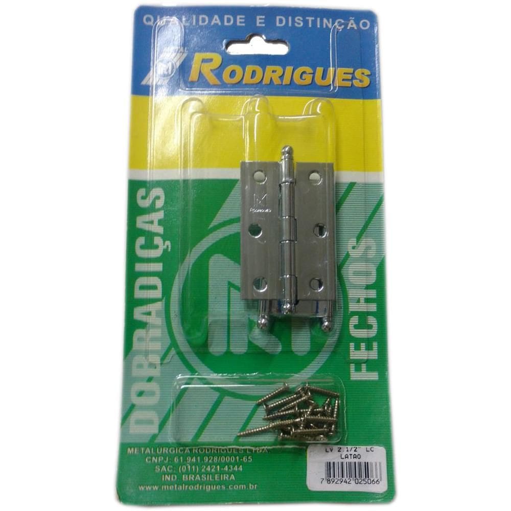 Dobradiça Latão Cromado 2.1/2”” - 5300 - RODRIGUES