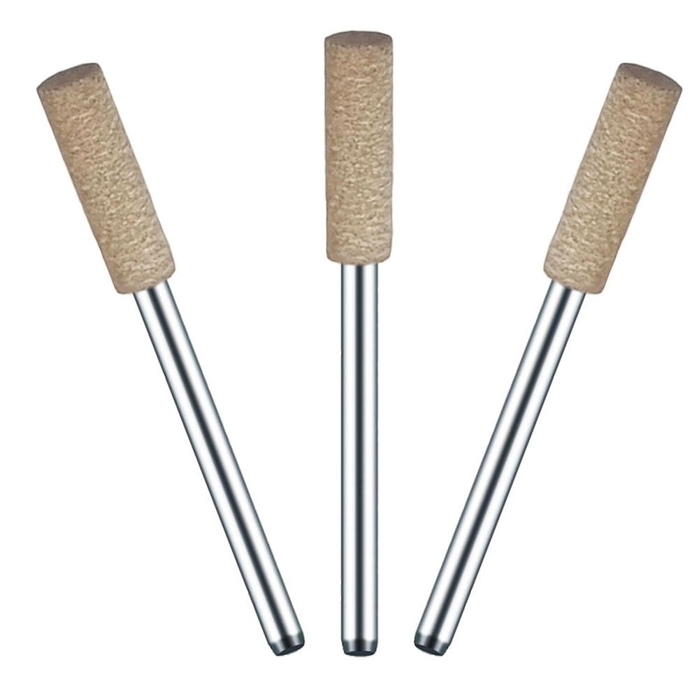 Kit 3 Ponta Montada 5Mm Couro Vaca H3Mm Polir Micro Retífica