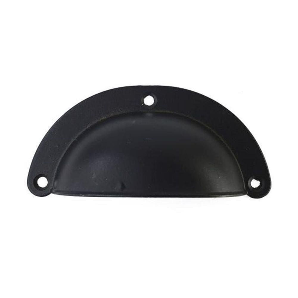 Puxador Móveis Retrô Concha Metal Colonial Preto Fosco