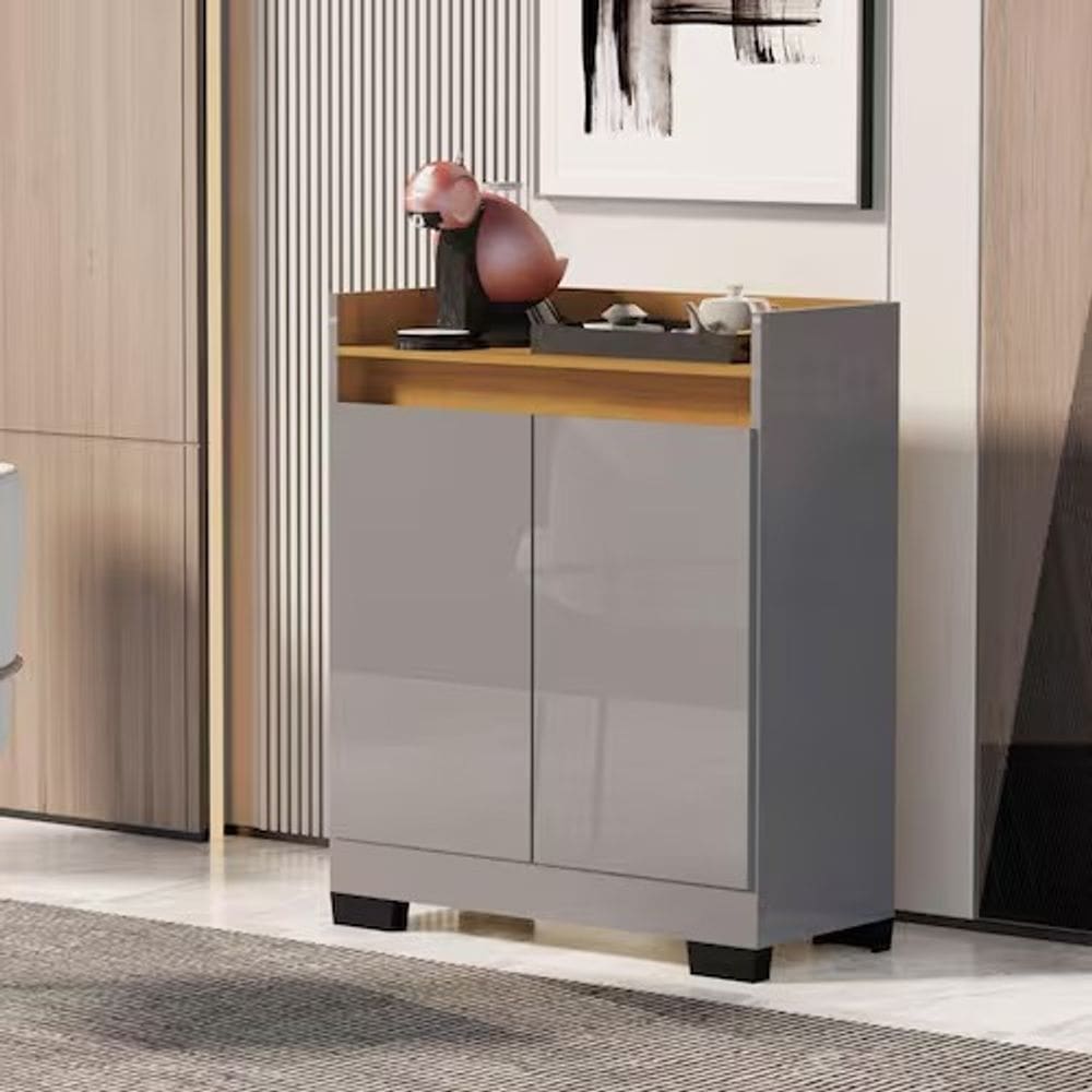 Buffet Real 2 Portas Cinza Marrom