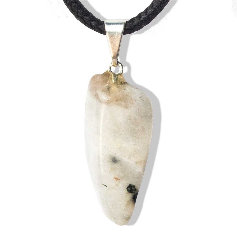 Colar Pedra da Lua Verdadeira Pedrinha Rolado Pino Prateado