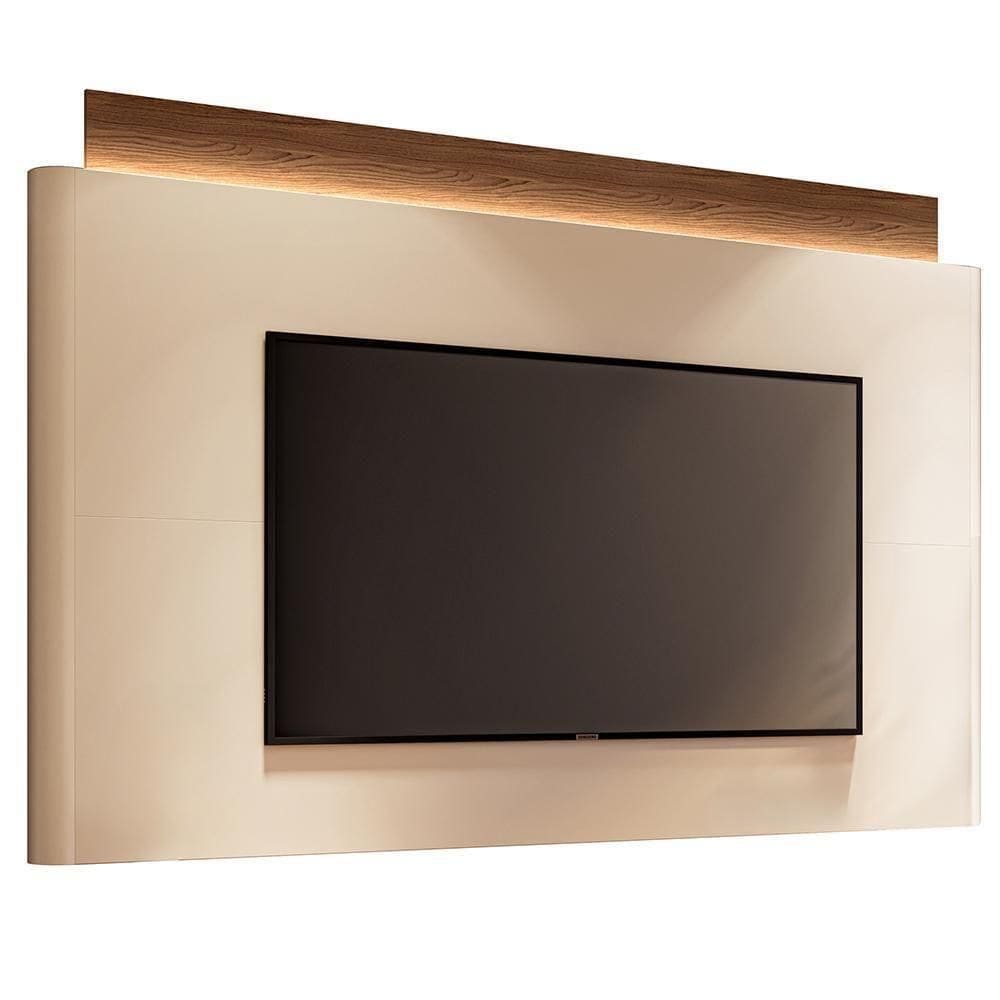 Painel Suspenso Nobre Off White-castanho Para Tv Até 85 - Hb Móveis Off White-castanho