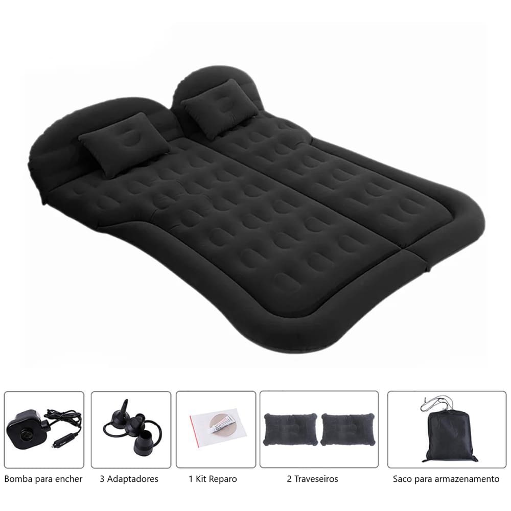 Cama Inflável Colchão Carro Camionete Veicular Viagem Preto