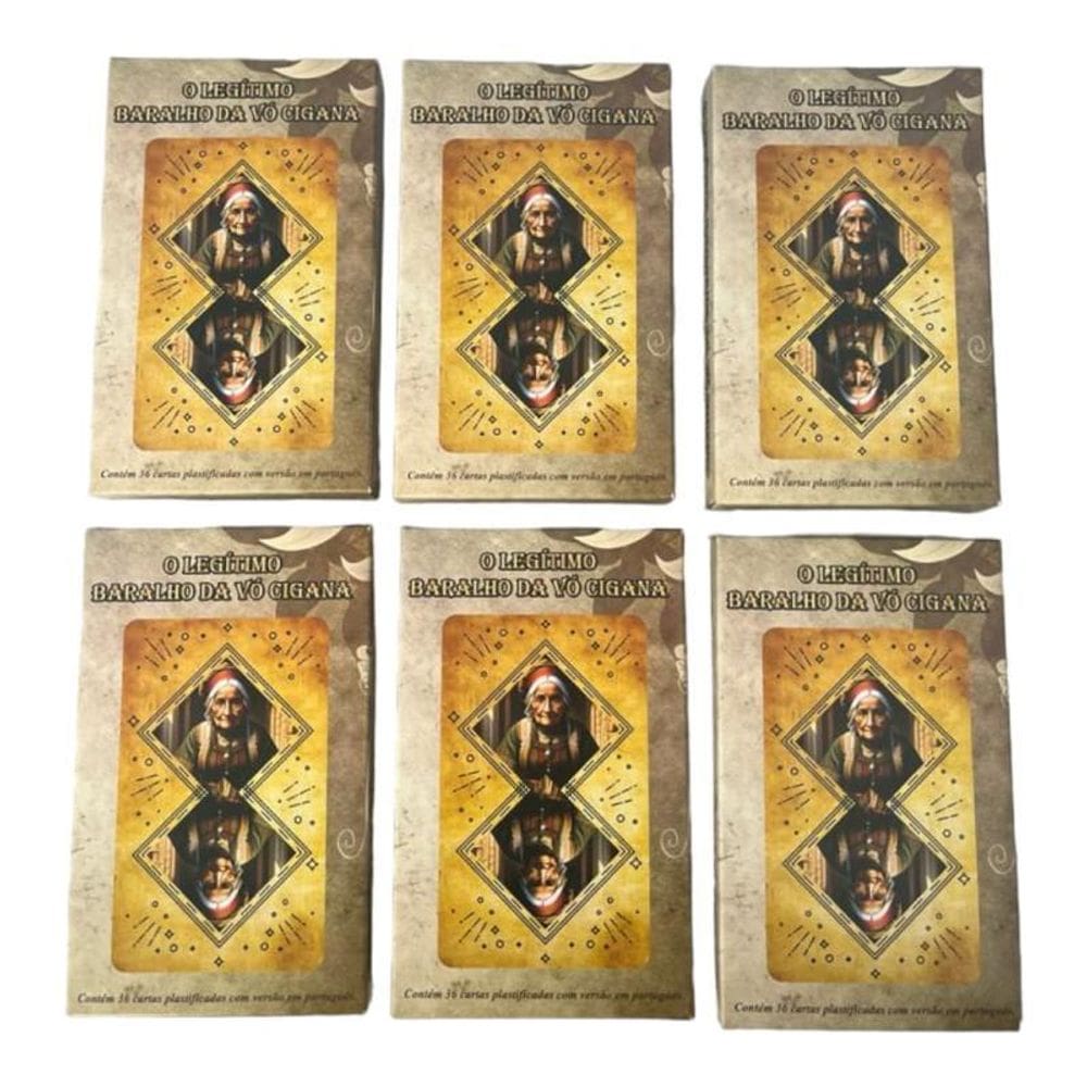 Kit 6 O Baralho Da Vó Cigana 36 Cartas Plast Man