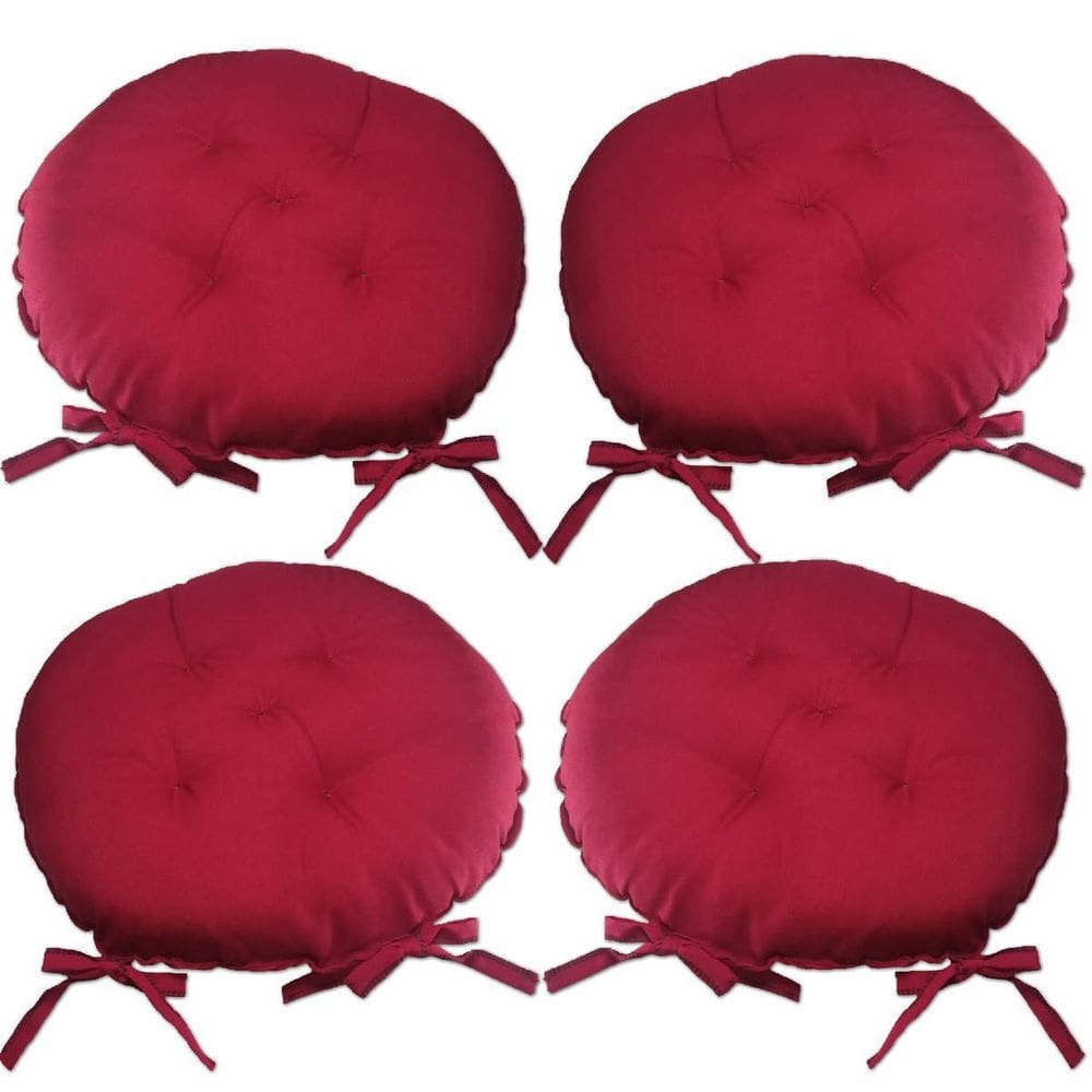 Kit 04 Almofadas Futon Redondo Assento Para Cadeira 40X40 Ve