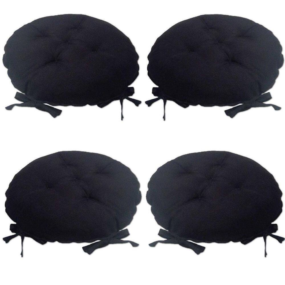 Kit 04 Almofadas Futon Redondo Assento Para Cadeira 40X40 Pr