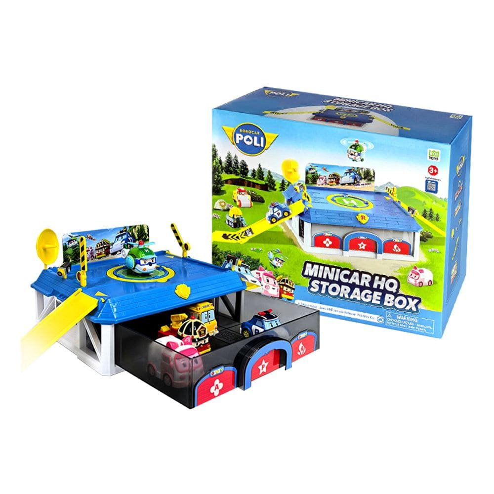 Toy Playset Robocar POLI Let`S Go Headquarters com porão
