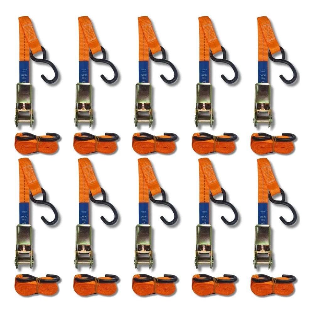 2X 10X Kit Cinta Catraca 800Kg Reforçada Amarração Carga Mot