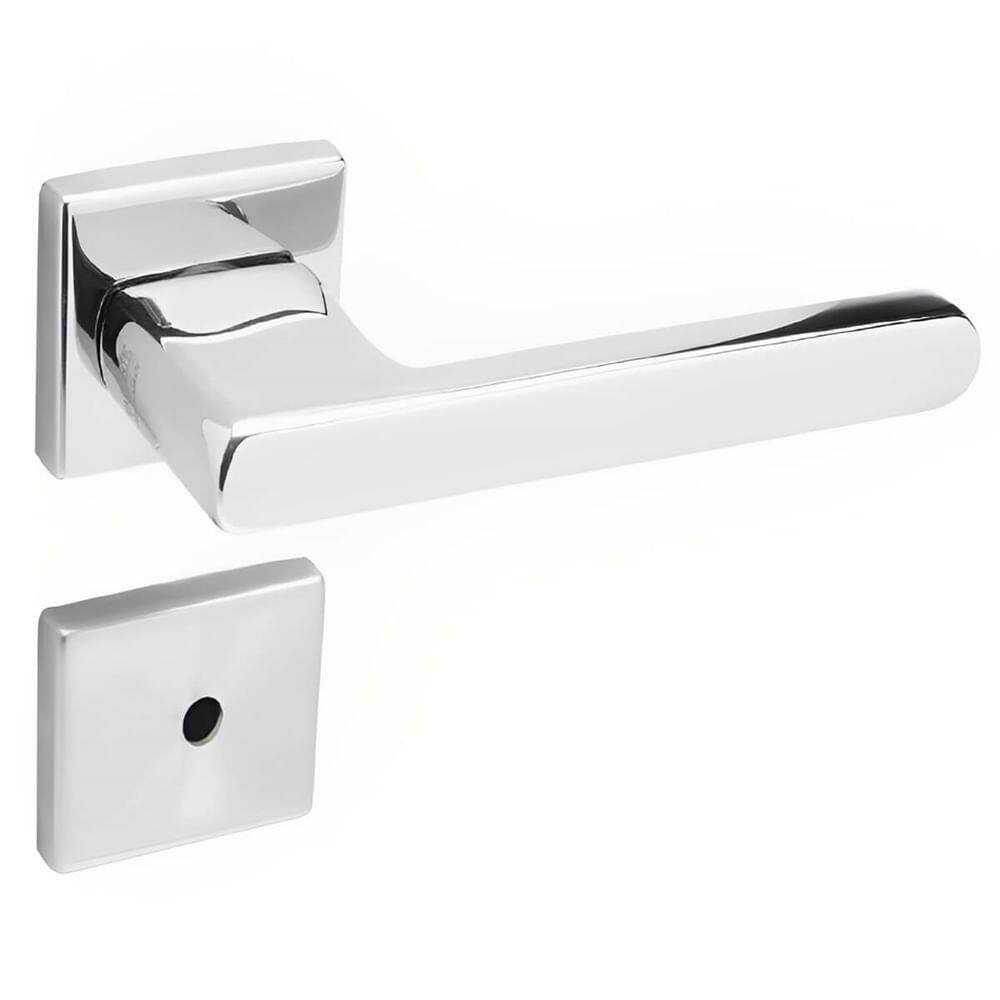 Conjunto de Fechadura 454 em Inox Para Banheiro ST255 Roseta 333 de Inox Polido - 43105039-5 - LA Fonte