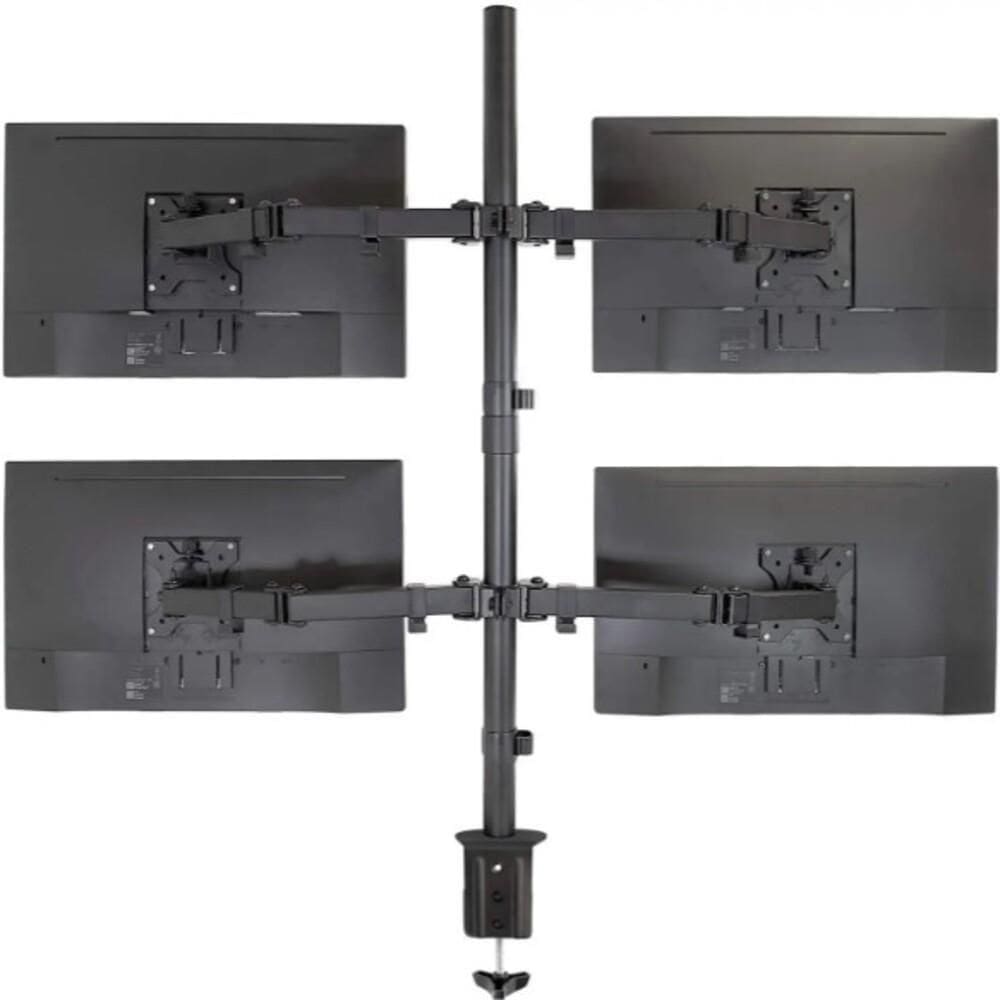 Suporte 4 Monitores Articulado Gamer Tv Braço Mesa Bancada Estudio Podcast Completo Ajustavel Universal Luxo