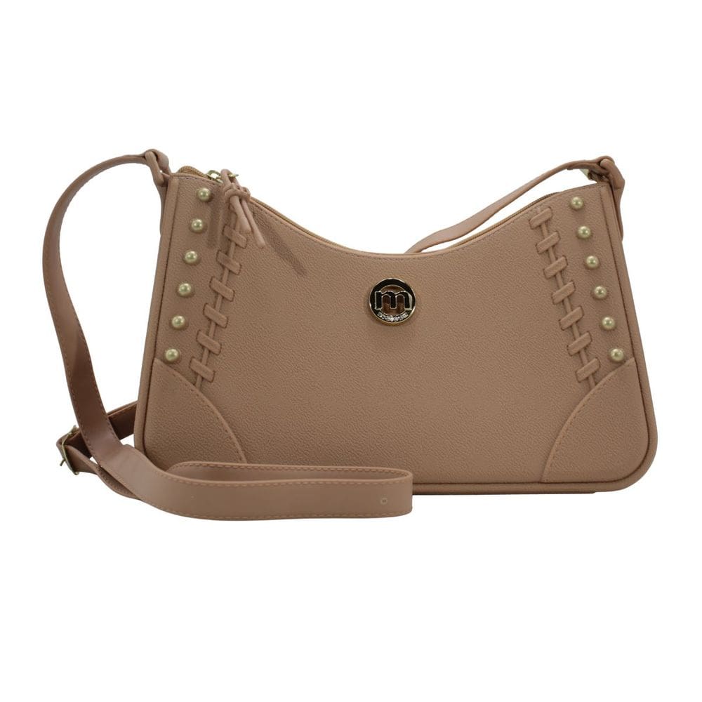 Bolsa Feminina Moleca Nude/Dourado