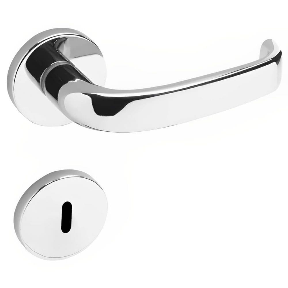Conjunto de Fechadura 6236 em Zamac Interna ST2 55 Roseta 323 de Inox Cromado - 21206008-7 - LA Fonte