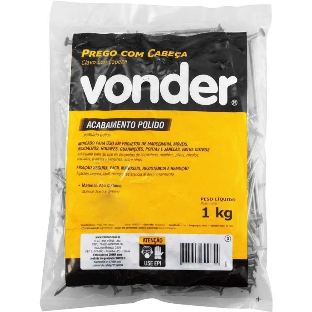 Prego Com Cabeça 18 X 27 (2,1-2 X 10) Polido 1 Kg Vonder