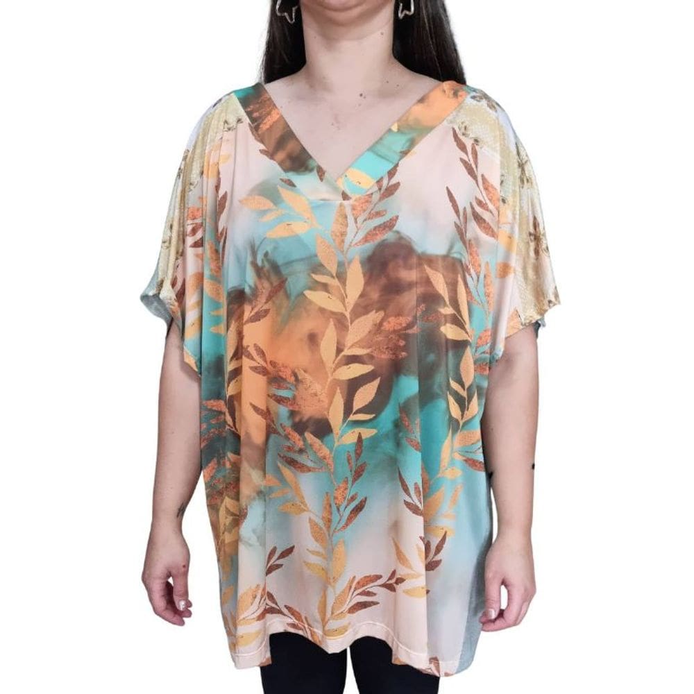 Blusa Feminina Estampada Sodaela Plus Size