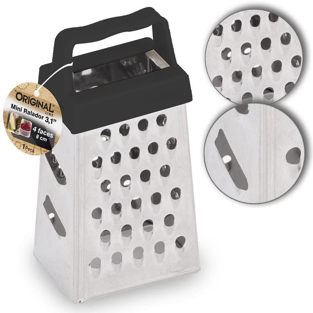 Mini Ralador De Inox 4 Faces Com Alca De Plastico 3,1`` 8Cm