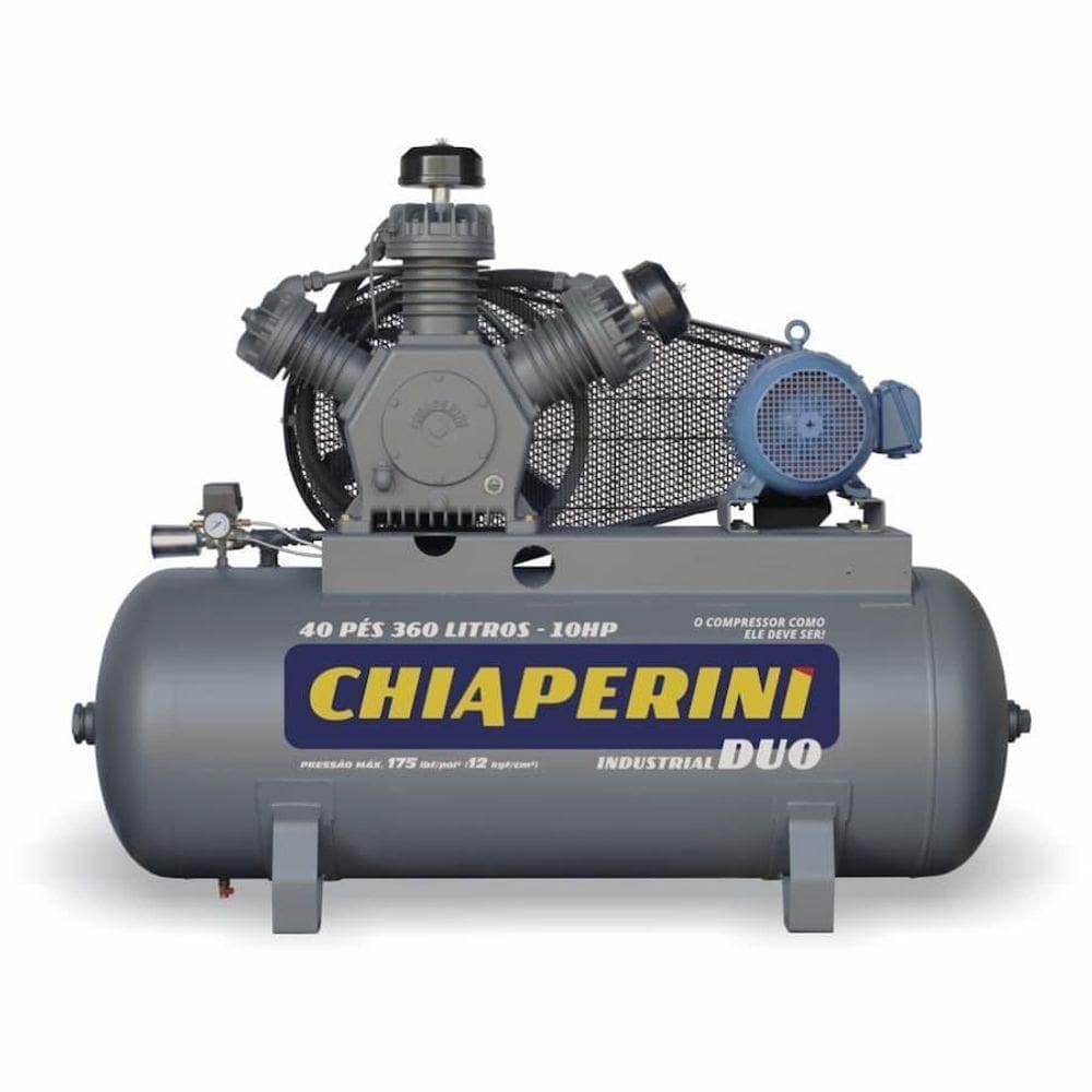 Compressor De Ar A.pressão Duo Tri 10hp 360l Chiaperini