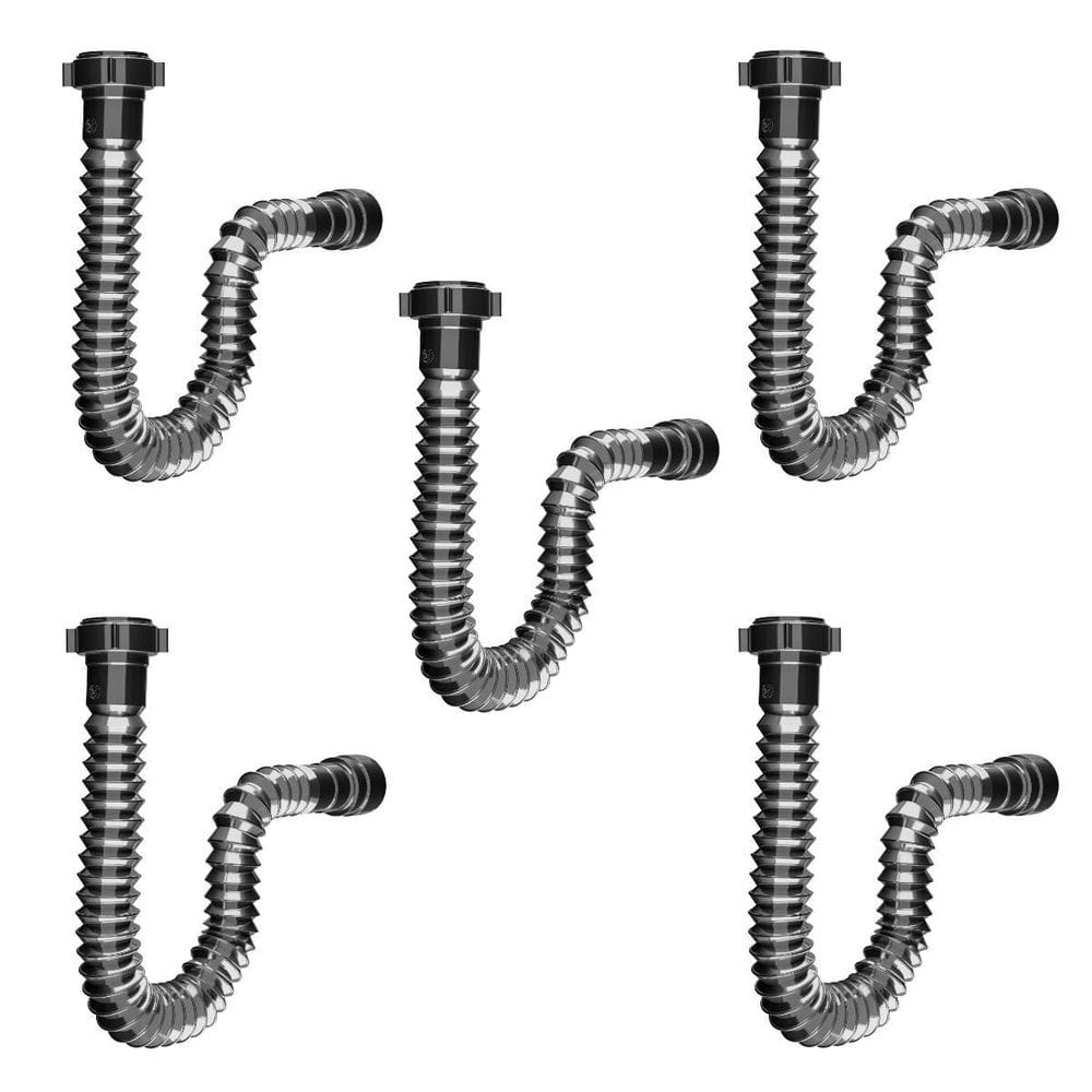 Sifão Sanfonado Universal 61Cm Cromado Astra Kit Com 5 Un