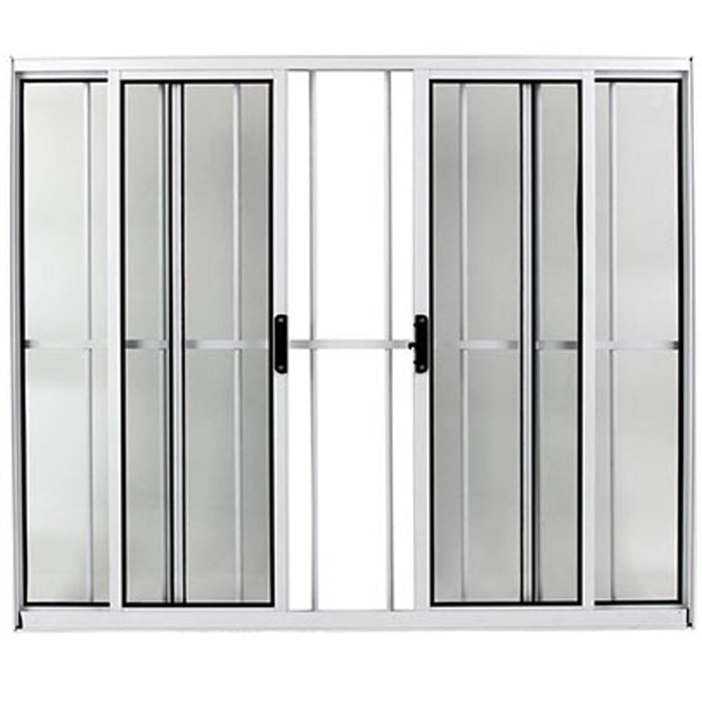 Vitrô de Correr 4 Folhas Sem Bandeira Com Grade Branco 100 x 200 - FACCE
