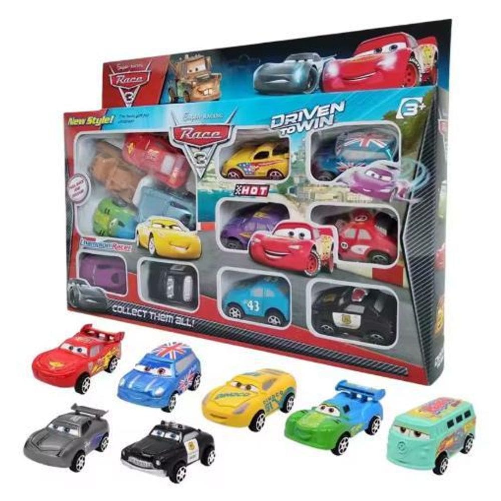 Kit 12 Carrinhos Fricção Filme Carros 3 Relâmpago Mcqueen