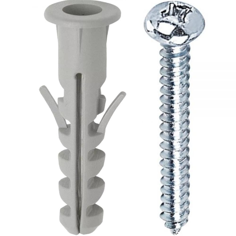 Bucha de Nylon 7mm com Parafuso Auto Atarraxante Cabeça Panela 4,8x38 com 5 Peças - PMB719 - FOX MIX