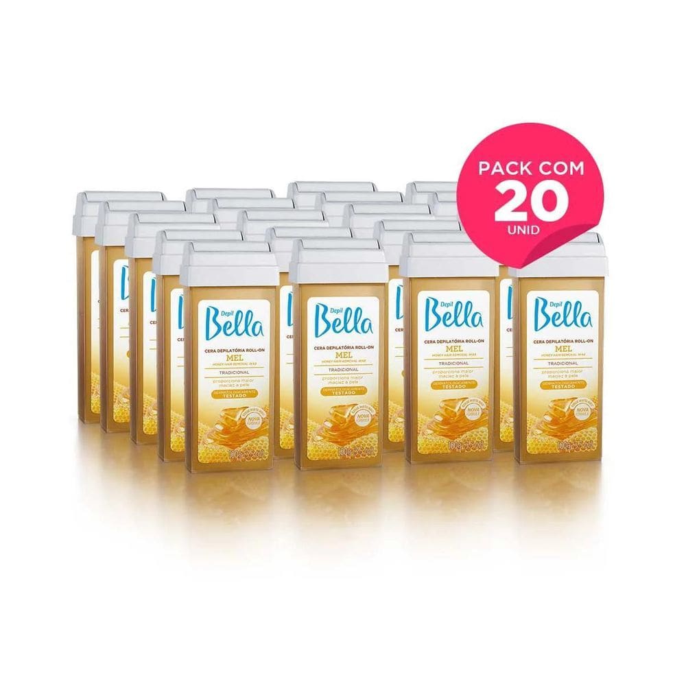 Kit 20 Refil Cera Roll-On 100G Depilação - Depil Bella