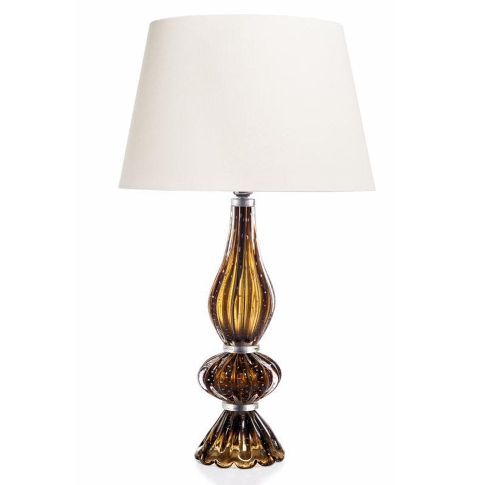 Abajour Em Cristal Murano Marrom - São Marcos 43Cm
