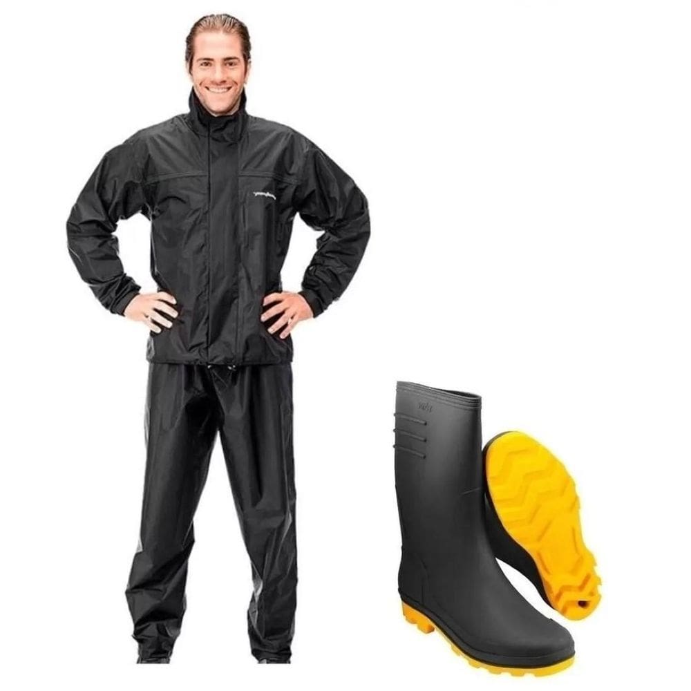 Capa Chuva Pantaneiro Nylon P Bota Vonder Solado Amarelo 37