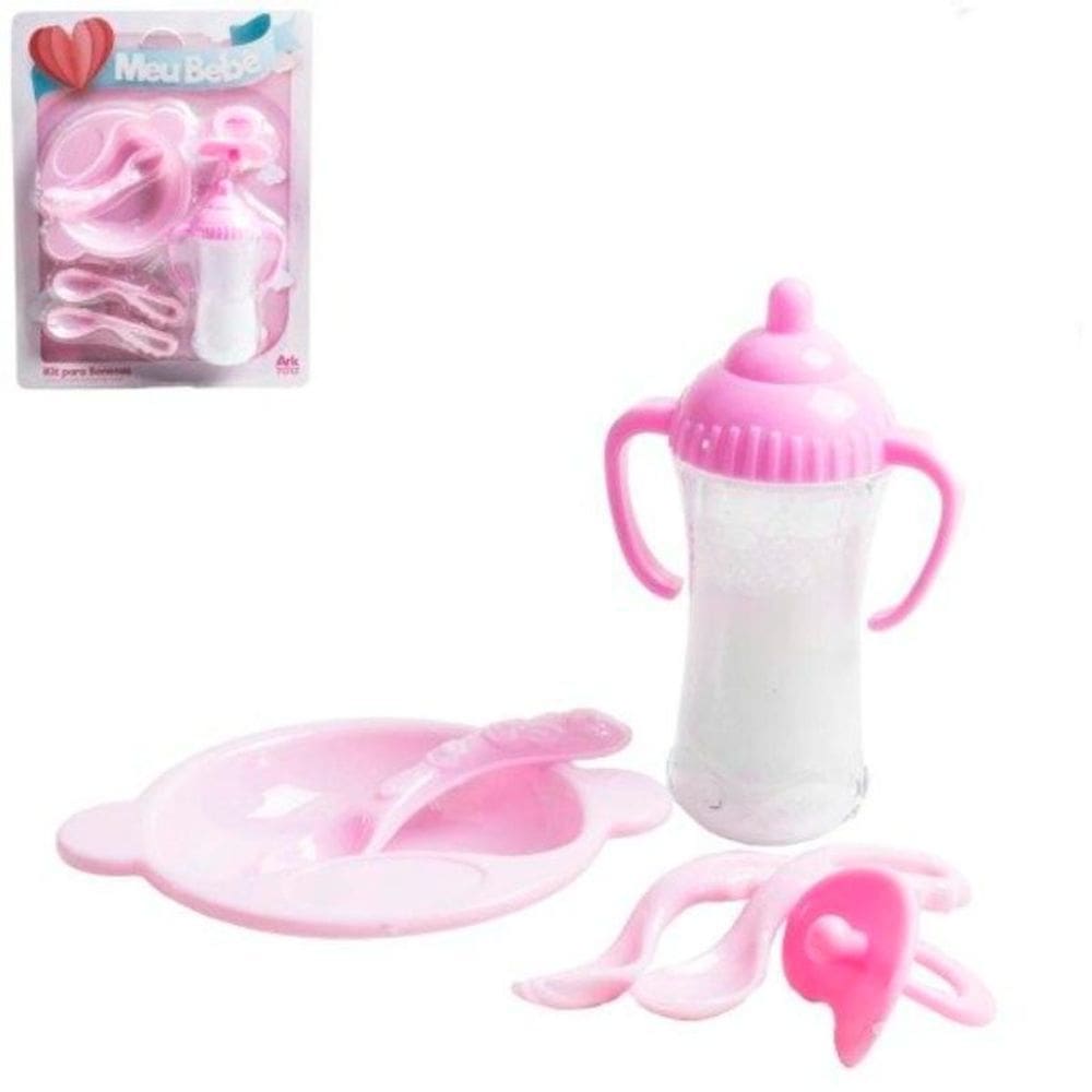 Kit Mamadeira Magica Chupeta Com Pratinho Brinquedo Boneca