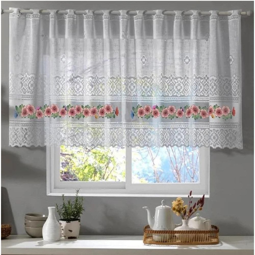 Cortina Cozinha Valência 200Cmx150Cmx30Cm Interlar