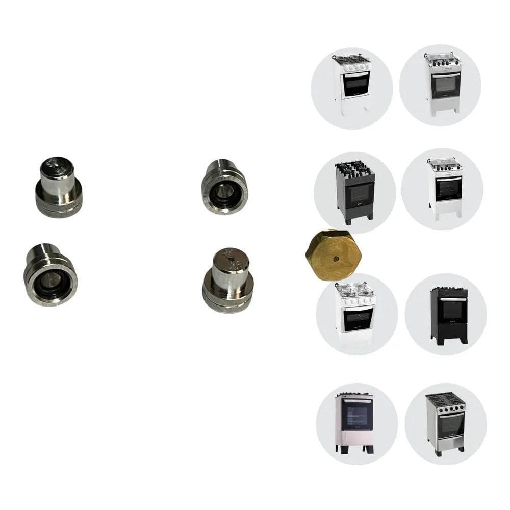 Kit Injetor Fogão Atlas 4 Bocas + 1 Forno Para Gás Glp Ou Gn