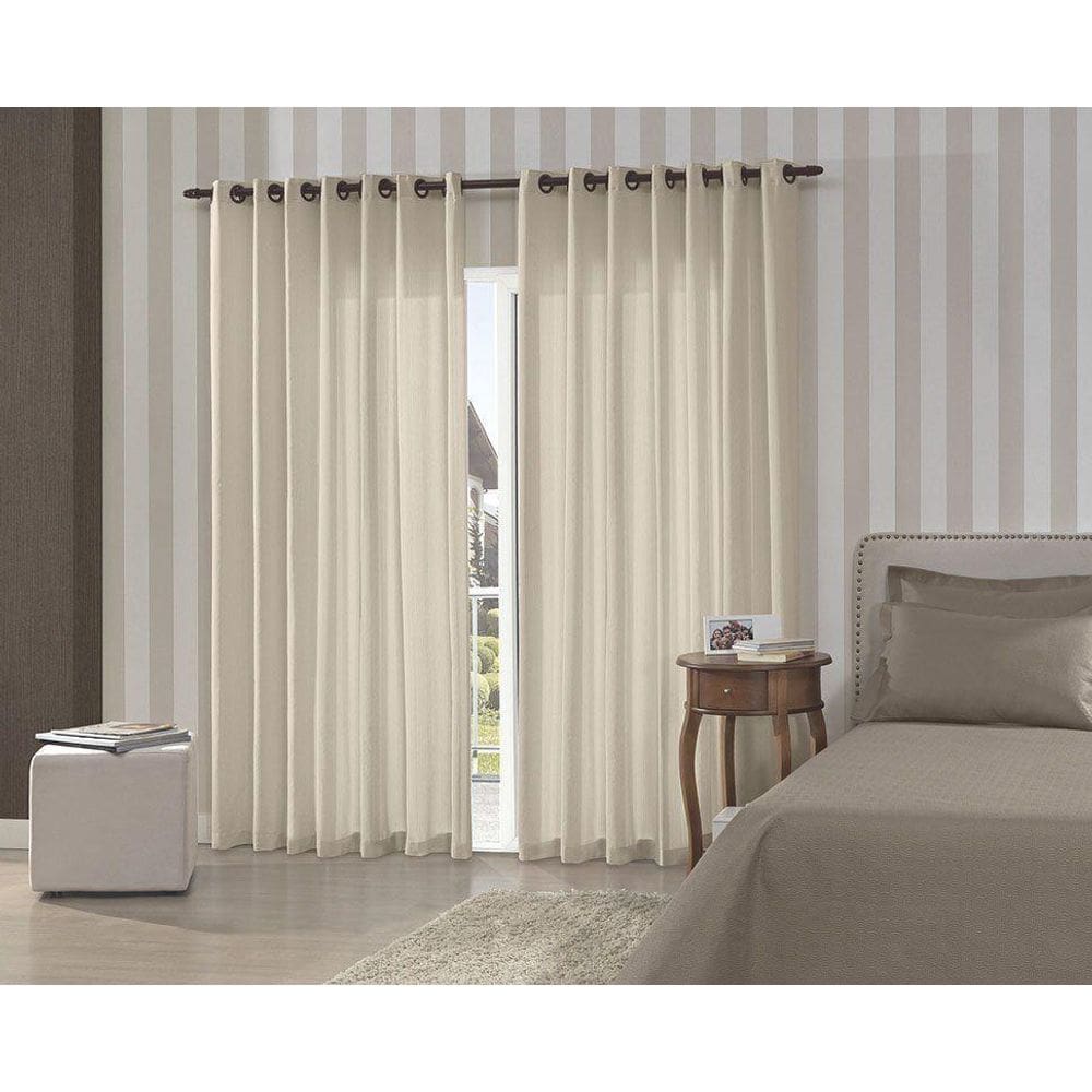 Cortina Rústica 2,60 X 1,70 Pantex Bella Janela Areia
