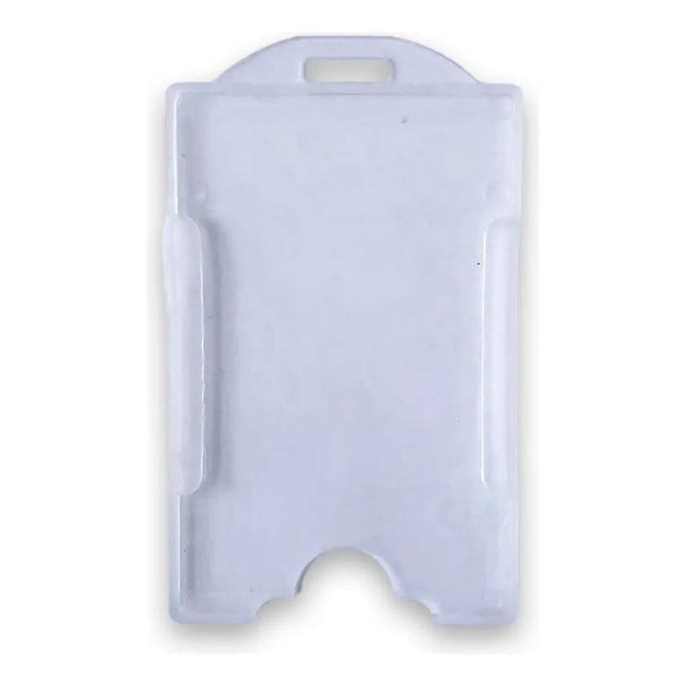 2X Porta Crachá Rígido Vertical Transparente - 100 Unidades