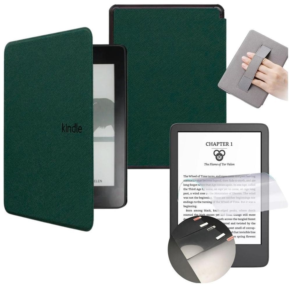 Capa + Pelicula Plástico Para Kindle Paperwhite 7 - Com Alça